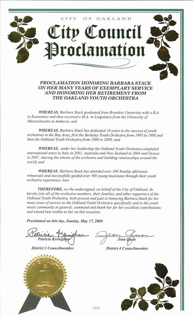 Oakland Proclamation